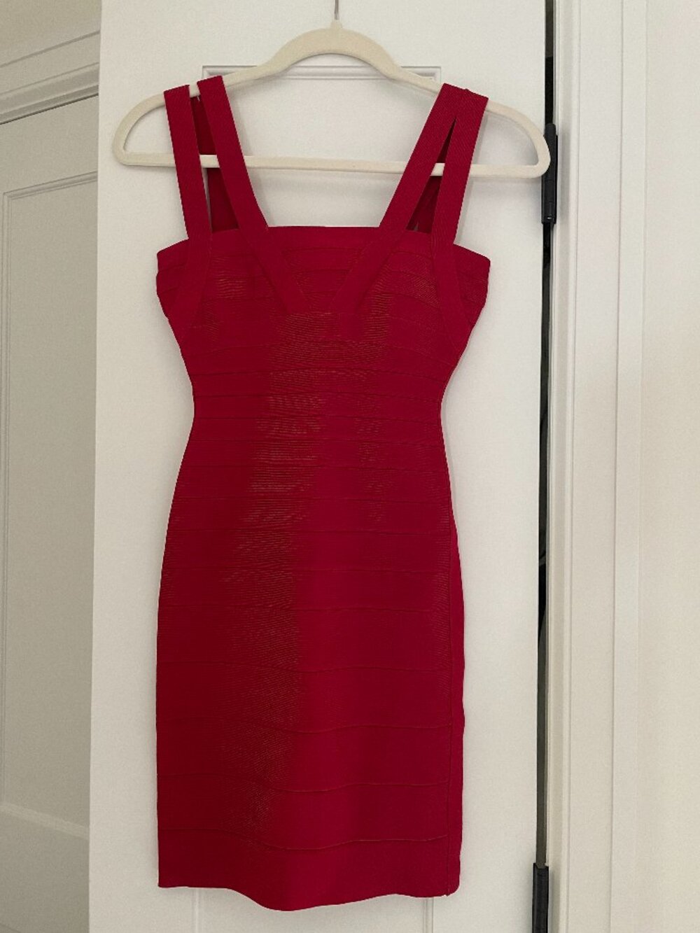 Hervé Léger Red Bandage Bodycon Dress – XS
